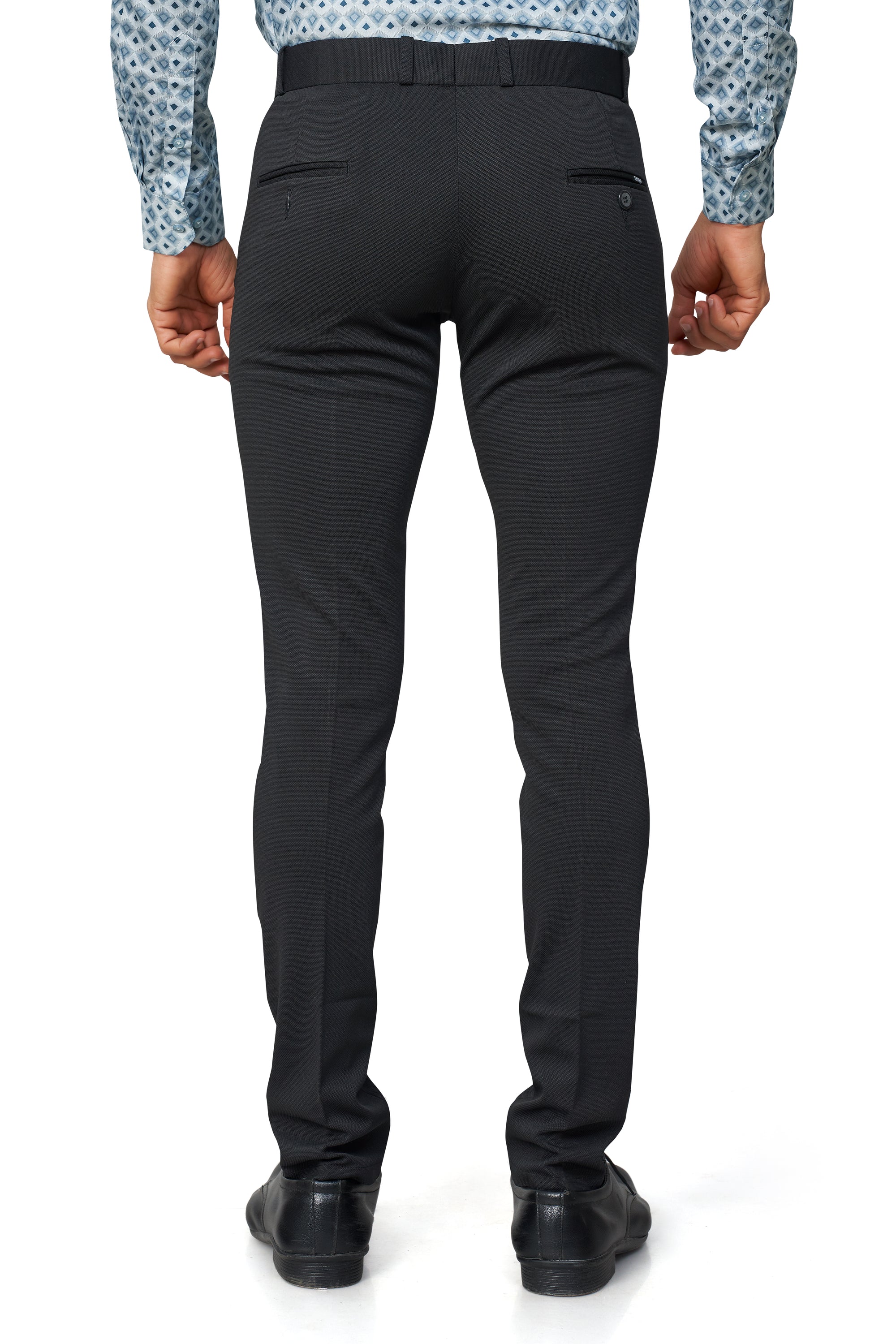 Black Color Textured Plain Trouser for Men | Stylish & Comfortable Bottomwear 251078476