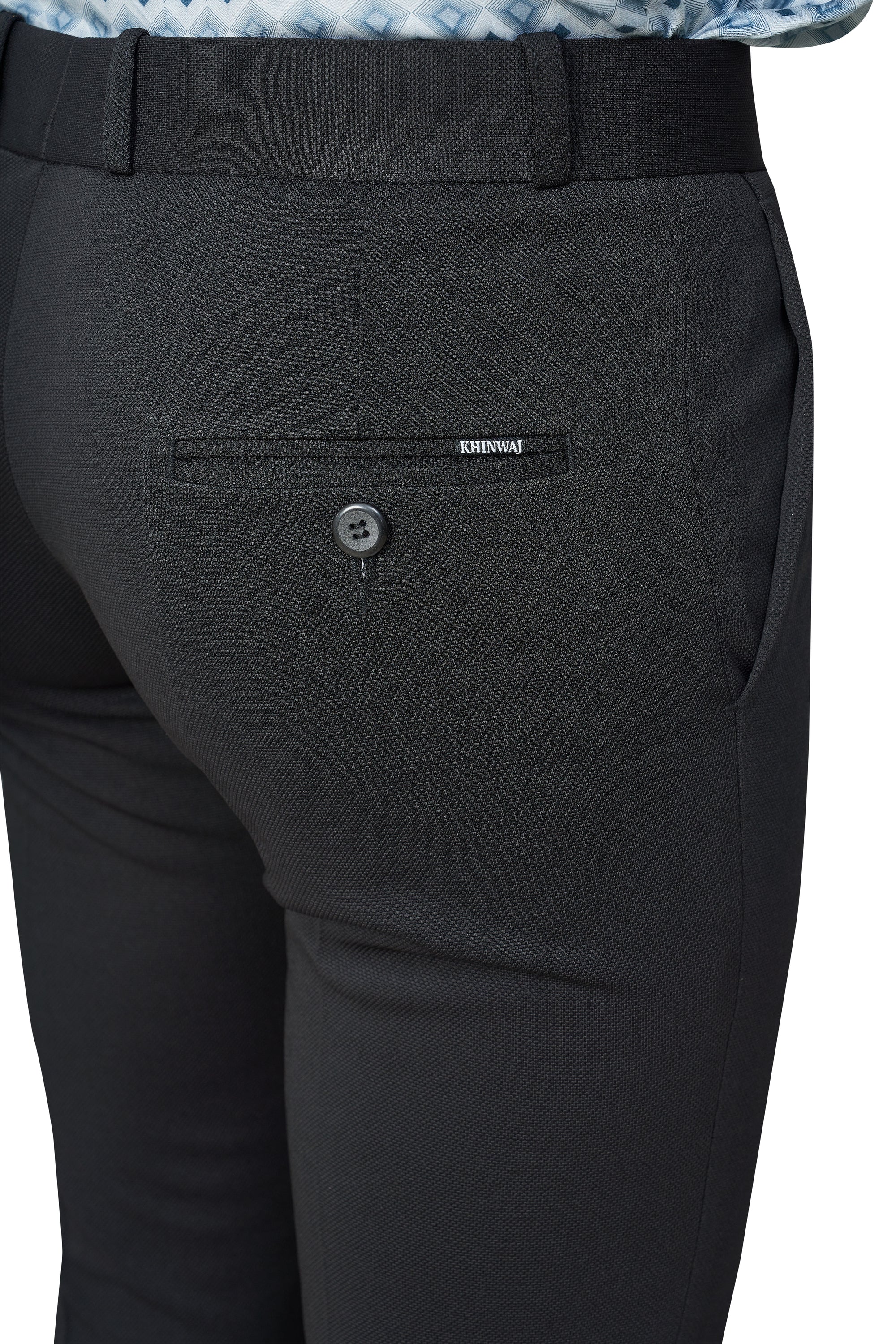 Black Color Textured Plain Trouser for Men | Stylish & Comfortable Bottomwear 251078476