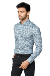 GREY COLOUR PRINTED FULL SLEEVES FORMAL SHIRT | K-6012