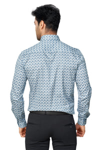 GREY COLOUR PRINTED FULL SLEEVES FORMAL SHIRT | K-6012