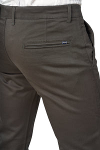 OLIVE COLOR NARROW FIT PLAIN CHINOS 5110