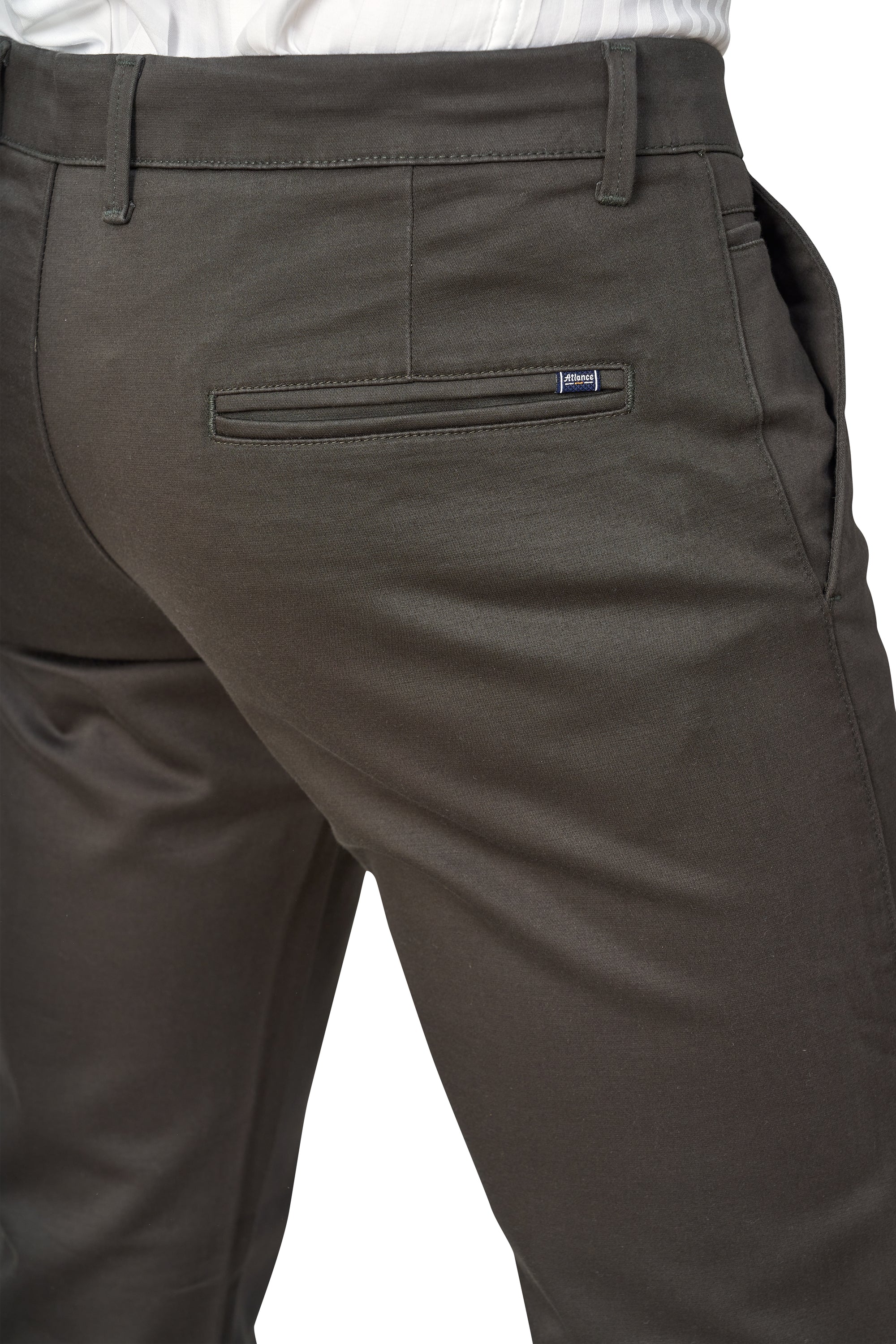 OLIVE COLOR NARROW FIT PLAIN CHINOS 5110