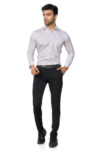 PURPLE COLOUR PRINTED FULL SLEEVES FORMAL SHIRT | K-6012