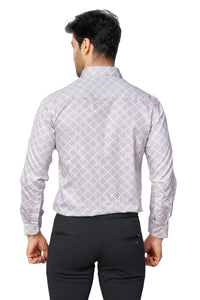 PURPLE COLOUR PRINTED FULL SLEEVES FORMAL SHIRT | K-6012