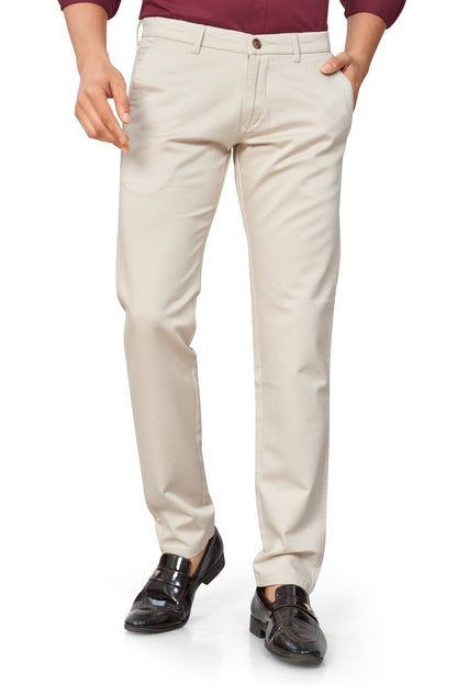 CREAM COLOR NARROW FIT PLAIN CHINOS 5110