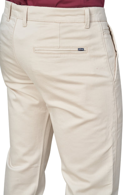 CREAM COLOR NARROW FIT PLAIN CHINOS 5110