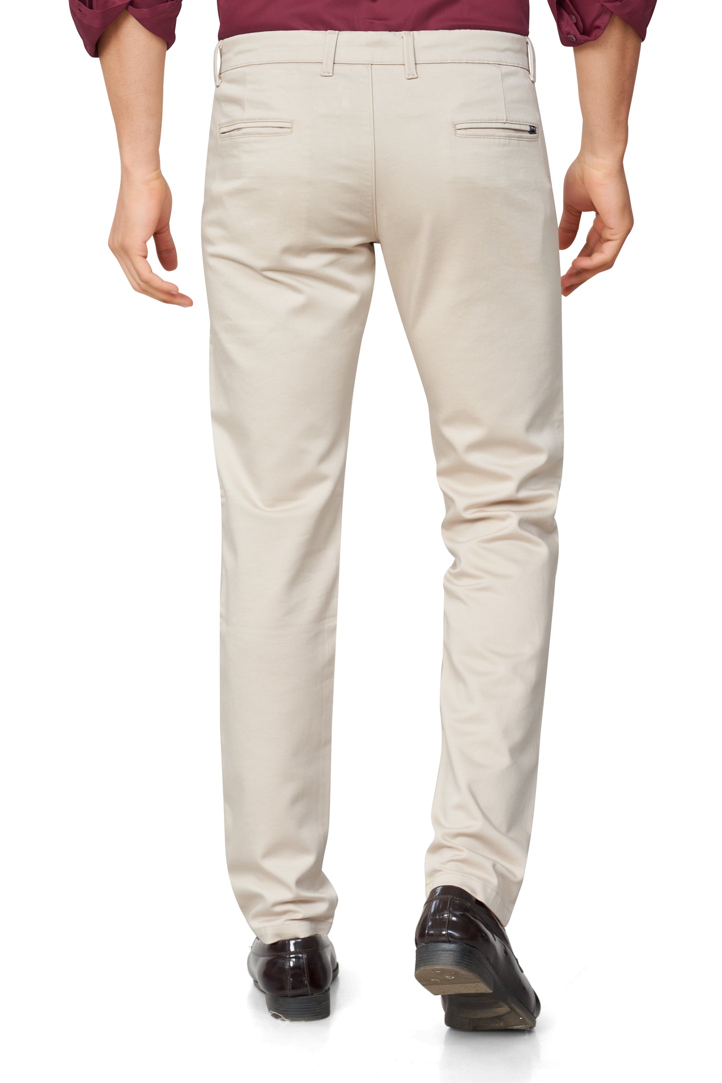 CREAM COLOR NARROW FIT PLAIN CHINOS 5110