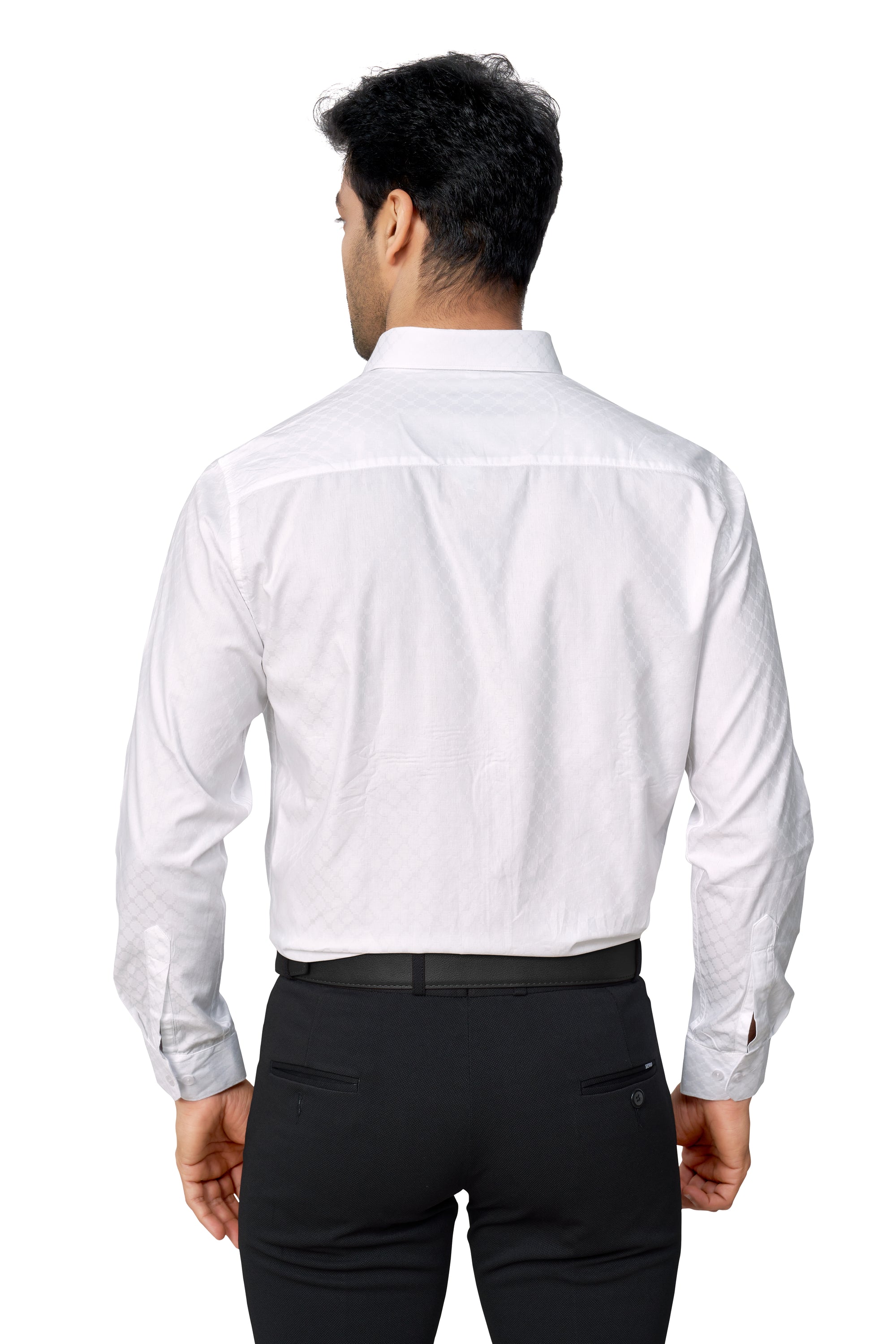 WHITE COLOUR PRINTED FULL SLEEVES FORMAL SHIRT 37964