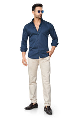 NBLUE COLOUR PLAIN FULL SLEEVES FORMAL SHIRT