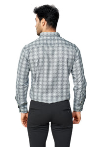 OLIVE COLOUR PRINTED FULL SLEEVES FORMAL SHIRT | K-6012
