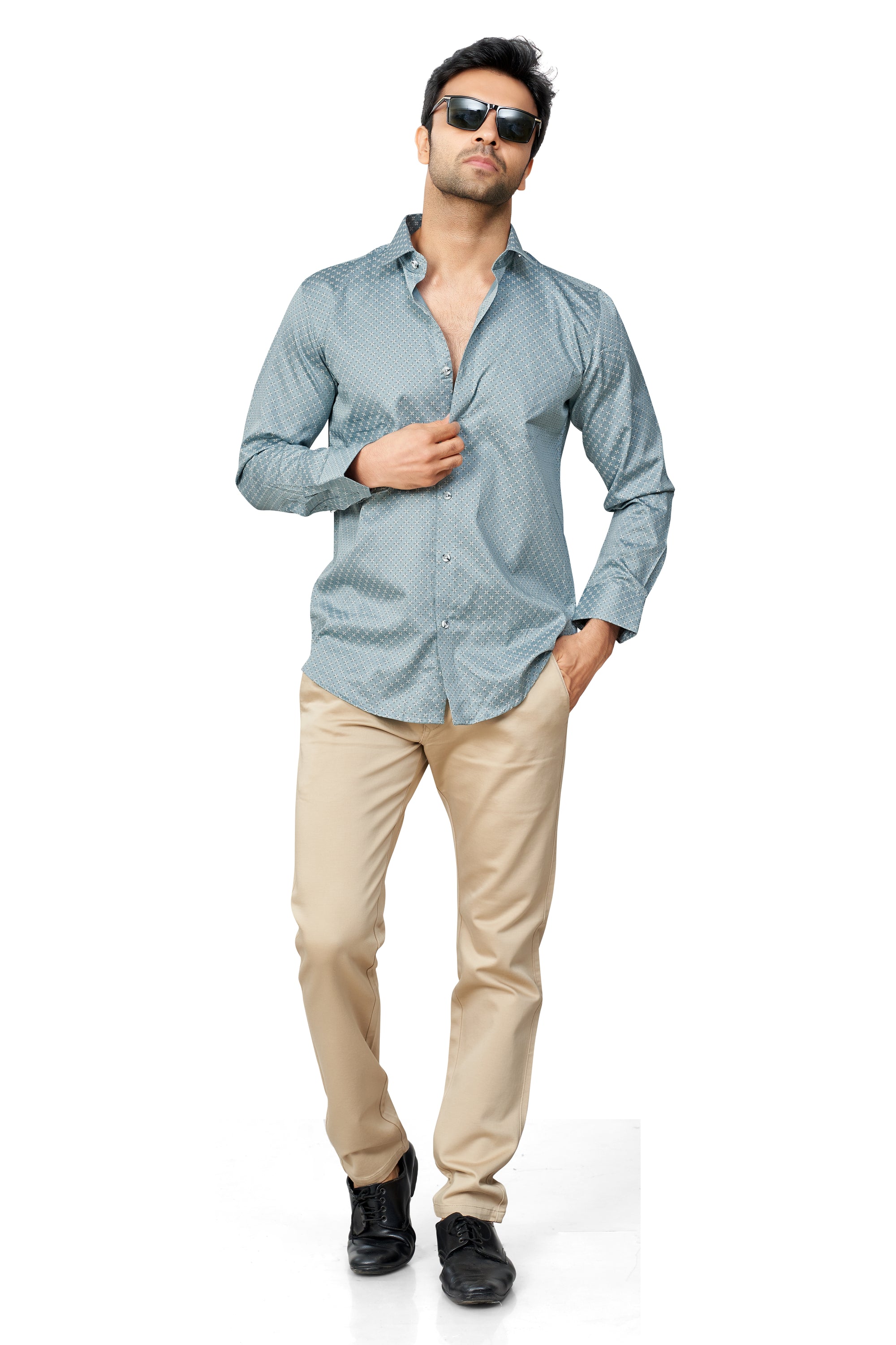 PISTA COLOUR PRINTED FULL SLEEVES FORMAL SHIRT | K-6012