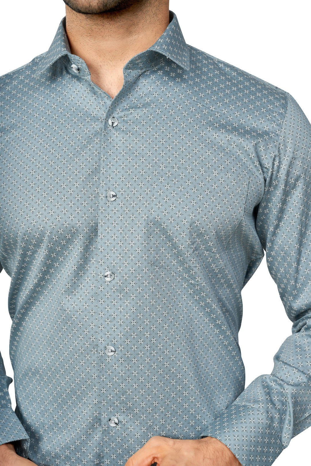 PISTA COLOUR PRINTED FULL SLEEVES FORMAL SHIRT | K-6012