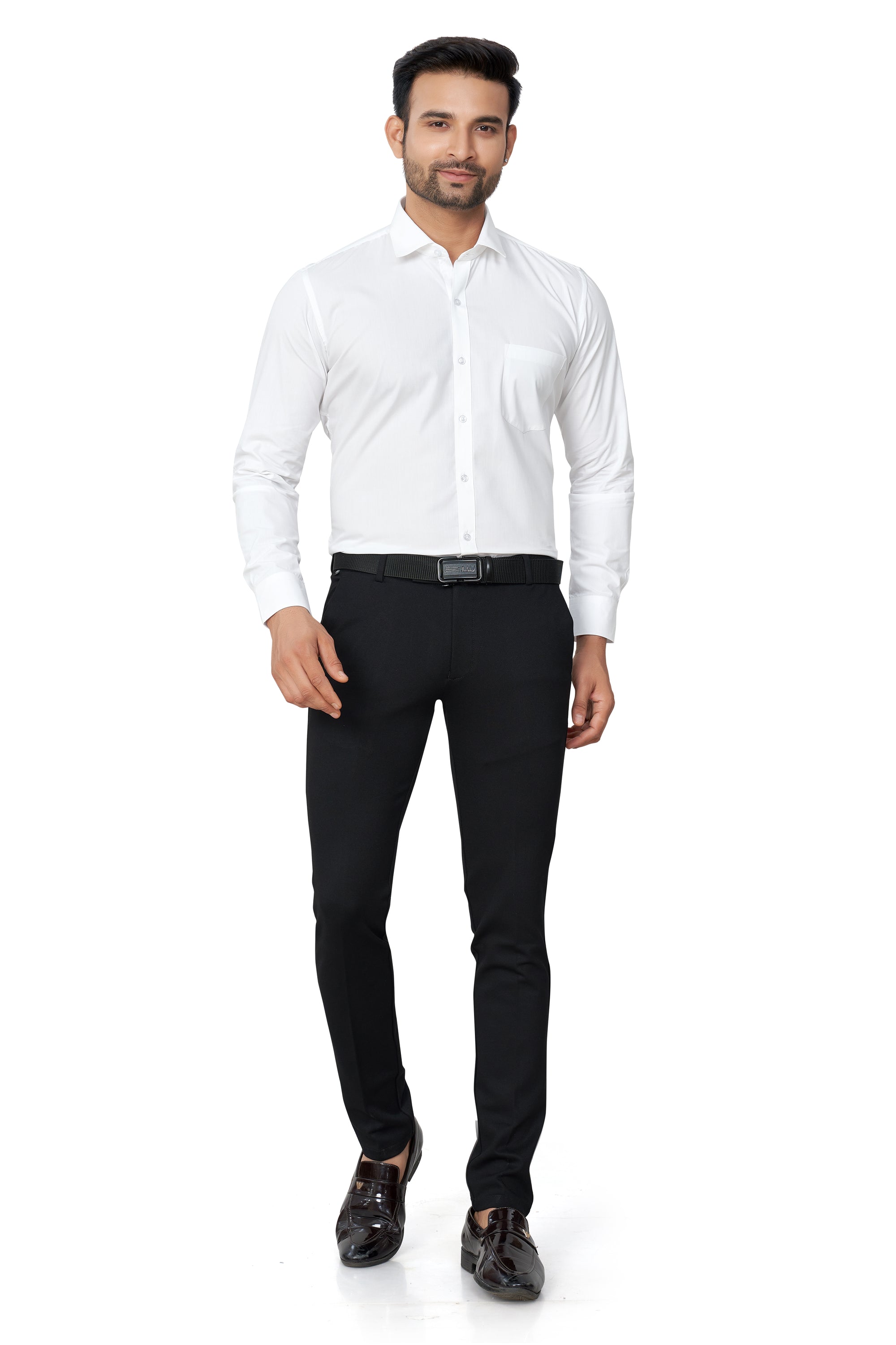 WHITE COLOUR PLAIN FULL SLEEVES FORMAL SHIRT 37964