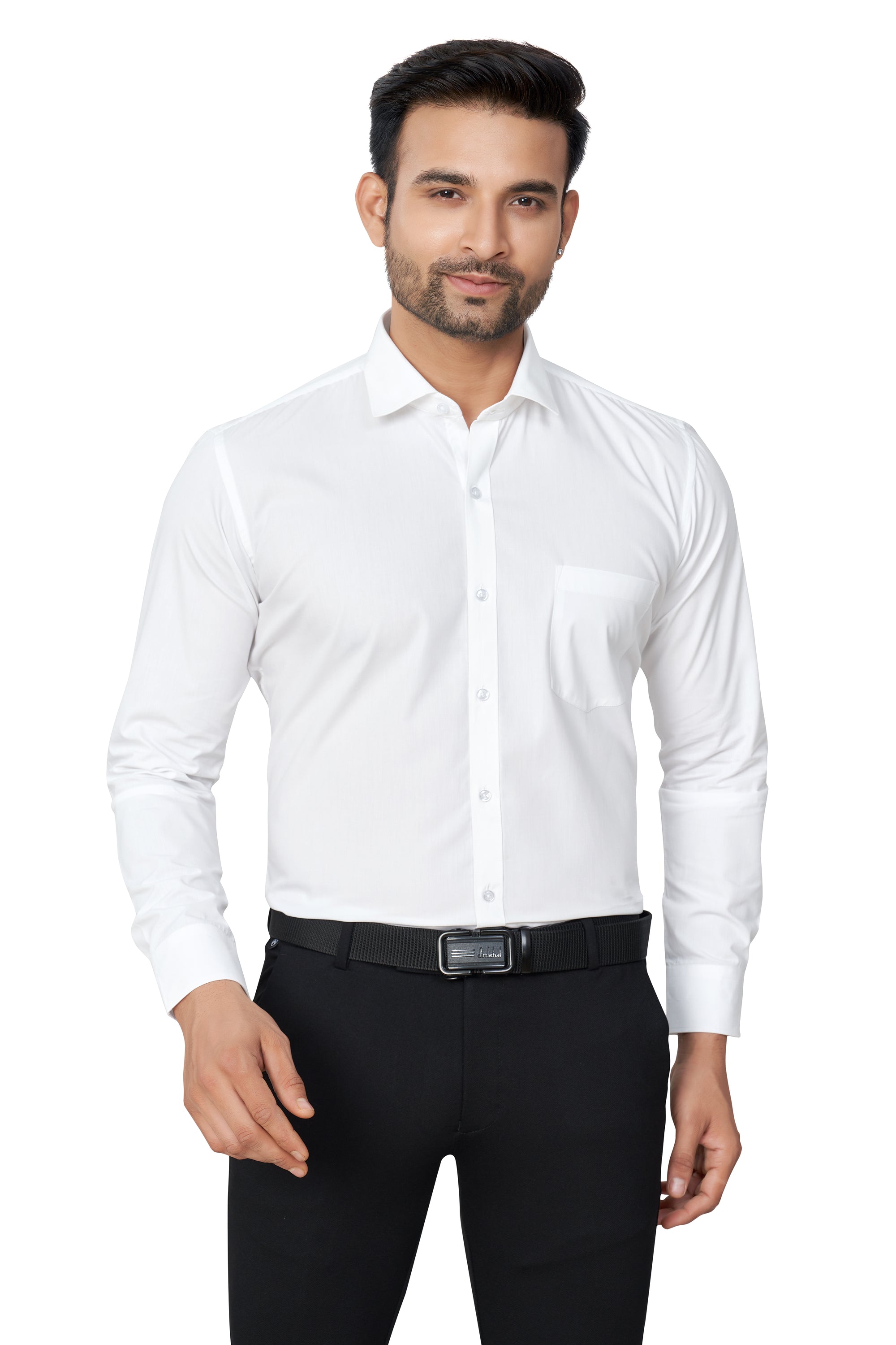 WHITE COLOUR PLAIN FULL SLEEVES FORMAL SHIRT 37964