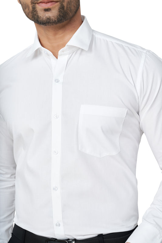WHITE COLOUR PLAIN FULL SLEEVES FORMAL SHIRT