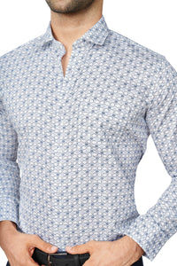 GREY COLOUR PRINTED FULL SLEEVES FORMAL SHIRT | K-6012