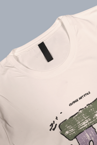 Men White Printed T-Shirt – Half Sleeve Art Style Graphic T-Shirt