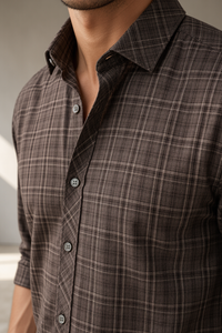 Classic Maroon Checks Shirt For Men | Casual & Office Wear 1089-R