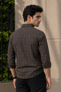 Classic Maroon Checks Shirt For Men | Casual & Office Wear 1089-R