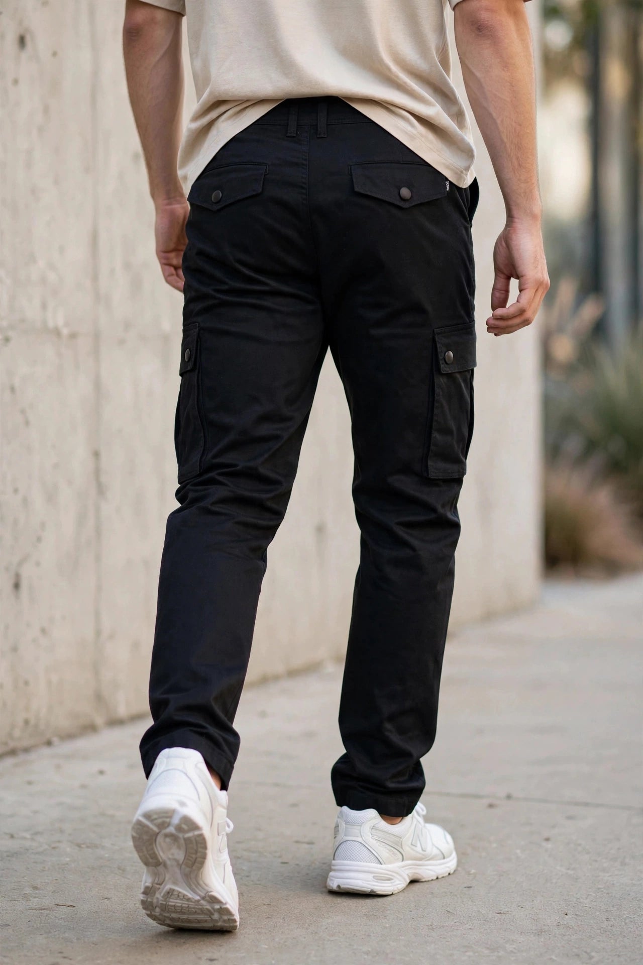 Men Black Cargos Multi-Pocket Pants 1717