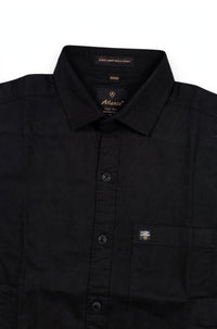 Men Black Solid Casual Shirt | Full Sleeve Shirt JK-455