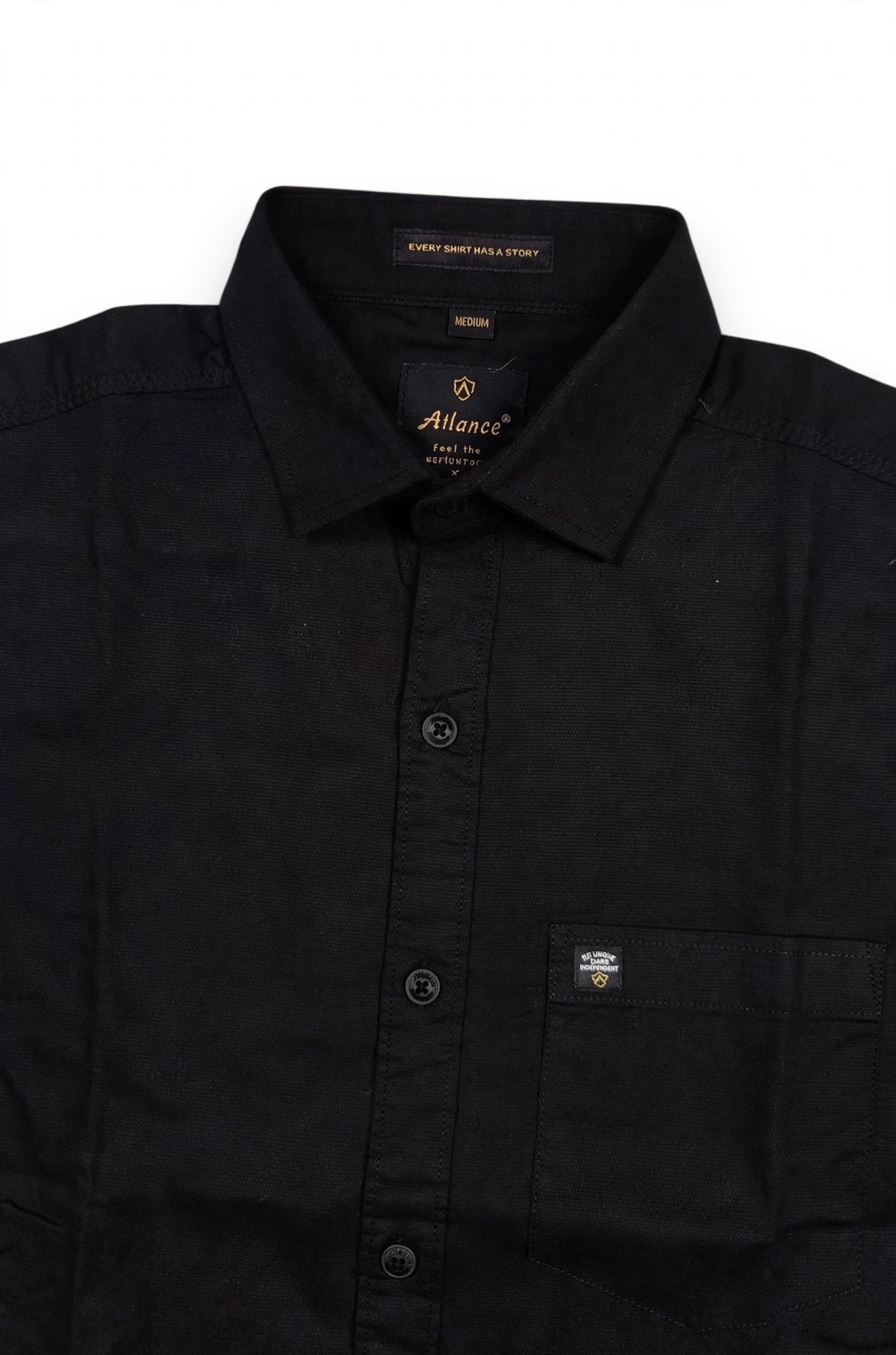 Men Black Solid Casual Shirt | Full Sleeve Shirt JK-455