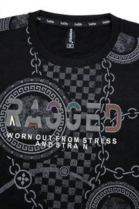Men Black Chain Print Full Sleeve SweatShirt | RAGGED Graphic ATL3035