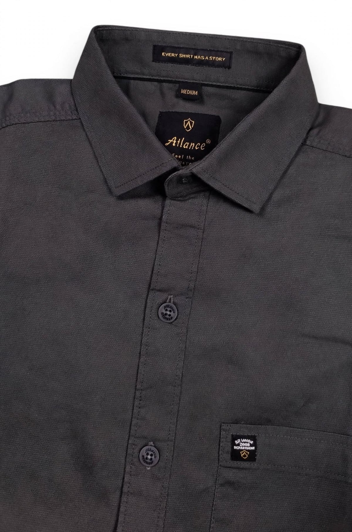 Men Dark Grey Solid Casual Shirt | Full Sleeve Shirt JK-455
