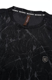 Men Black Marble Print Full Sleeve Sweatshirt ATL3023