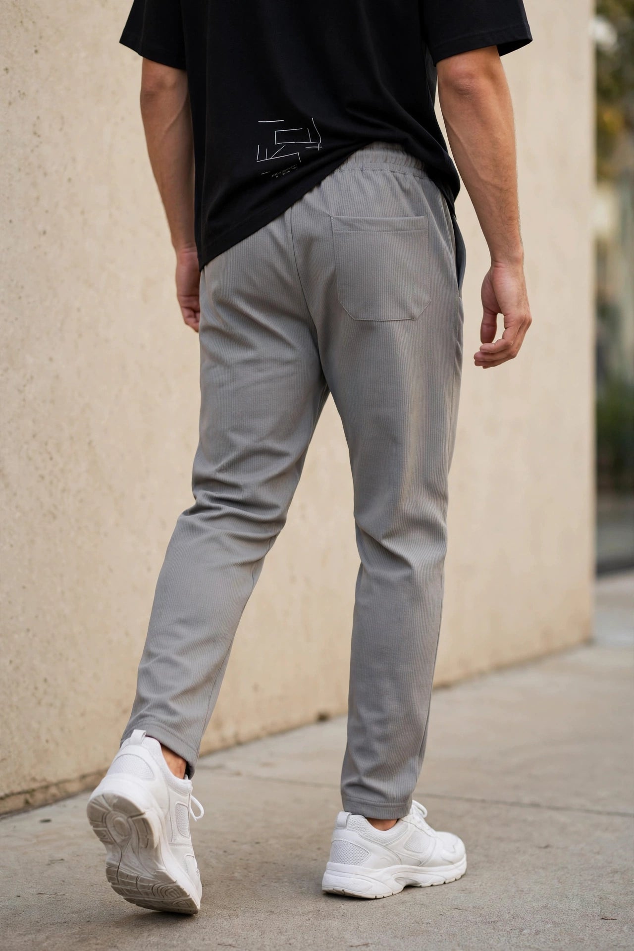 Men Grey Track Pants with Zip Pockets ST-54