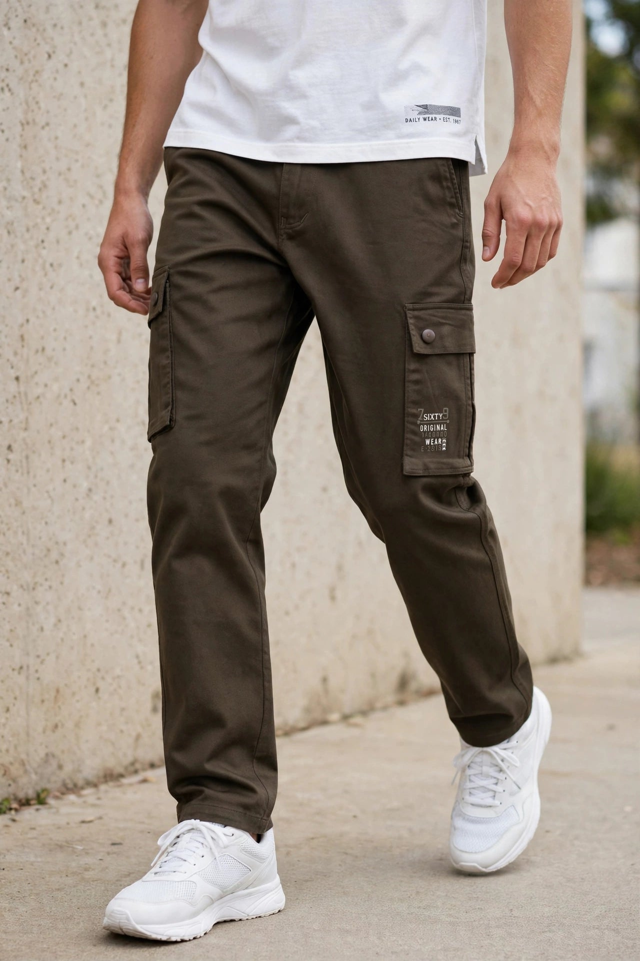 Men Olive Cargos Multi-Pocket Pants 1717
