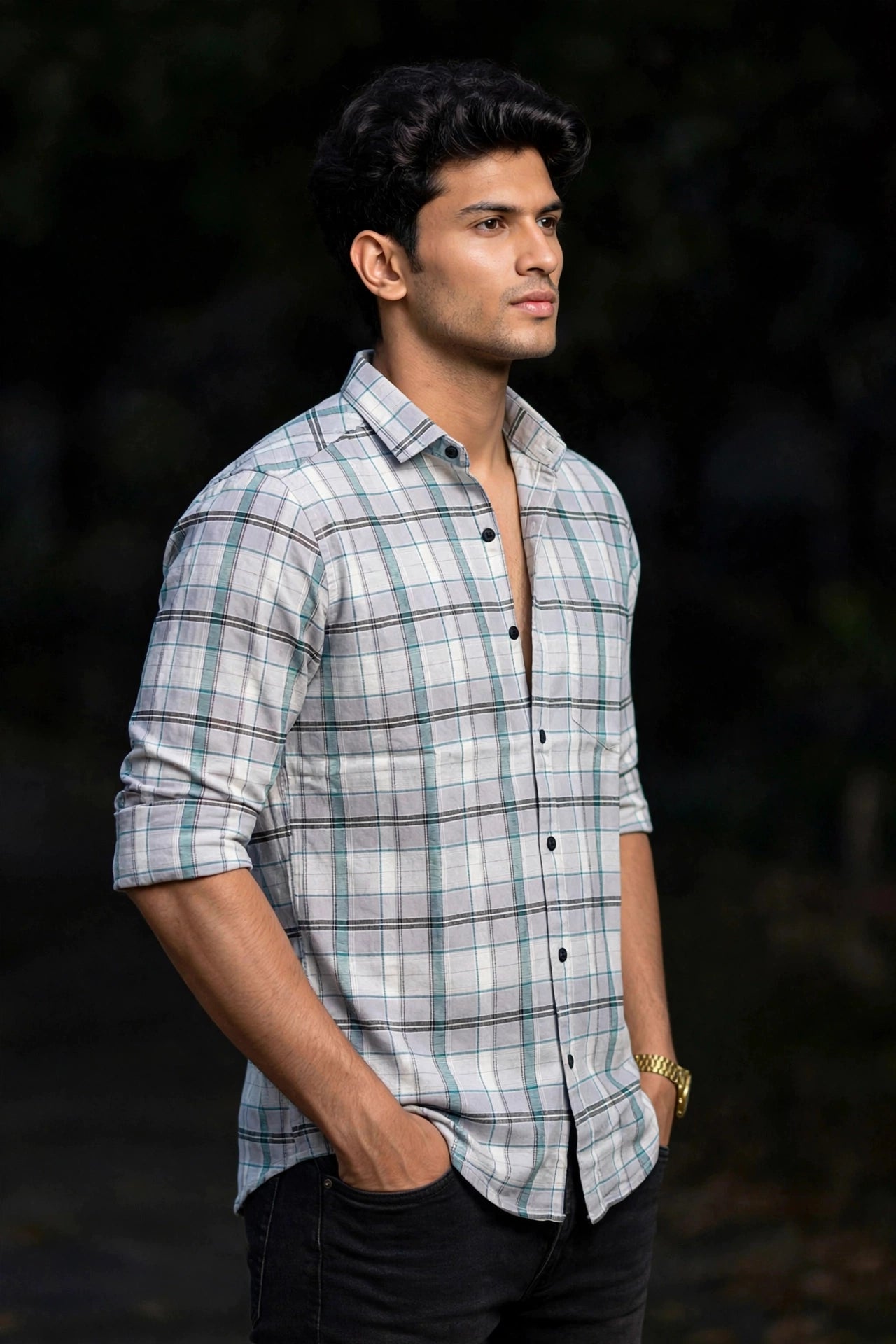 Men Pista Checkered Shirt - Casual Party & Office Wear 1089-R
