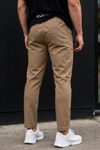 Men Brown Track Pants with Zip Pockets ST-54