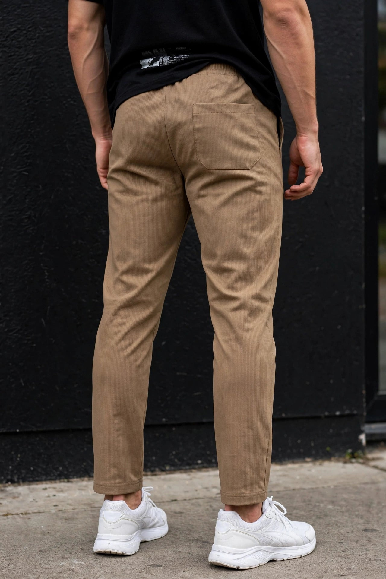 Men Brown Track Pants with Zip Pockets ST-54