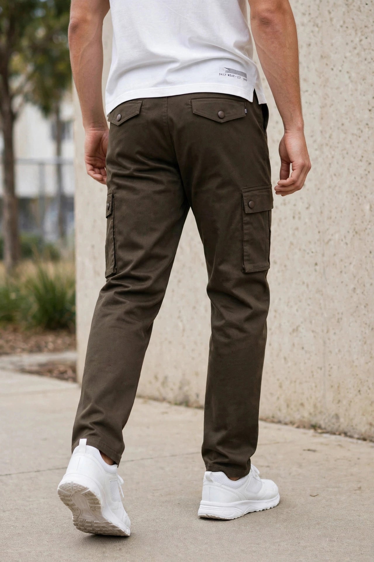 Men Olive Cargos Multi-Pocket Pants 1717