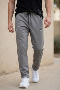 Men Grey Track Pants with Zip Pockets ST-54