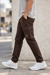 Men Coffee Cargos Multi-Pocket Pants 1717