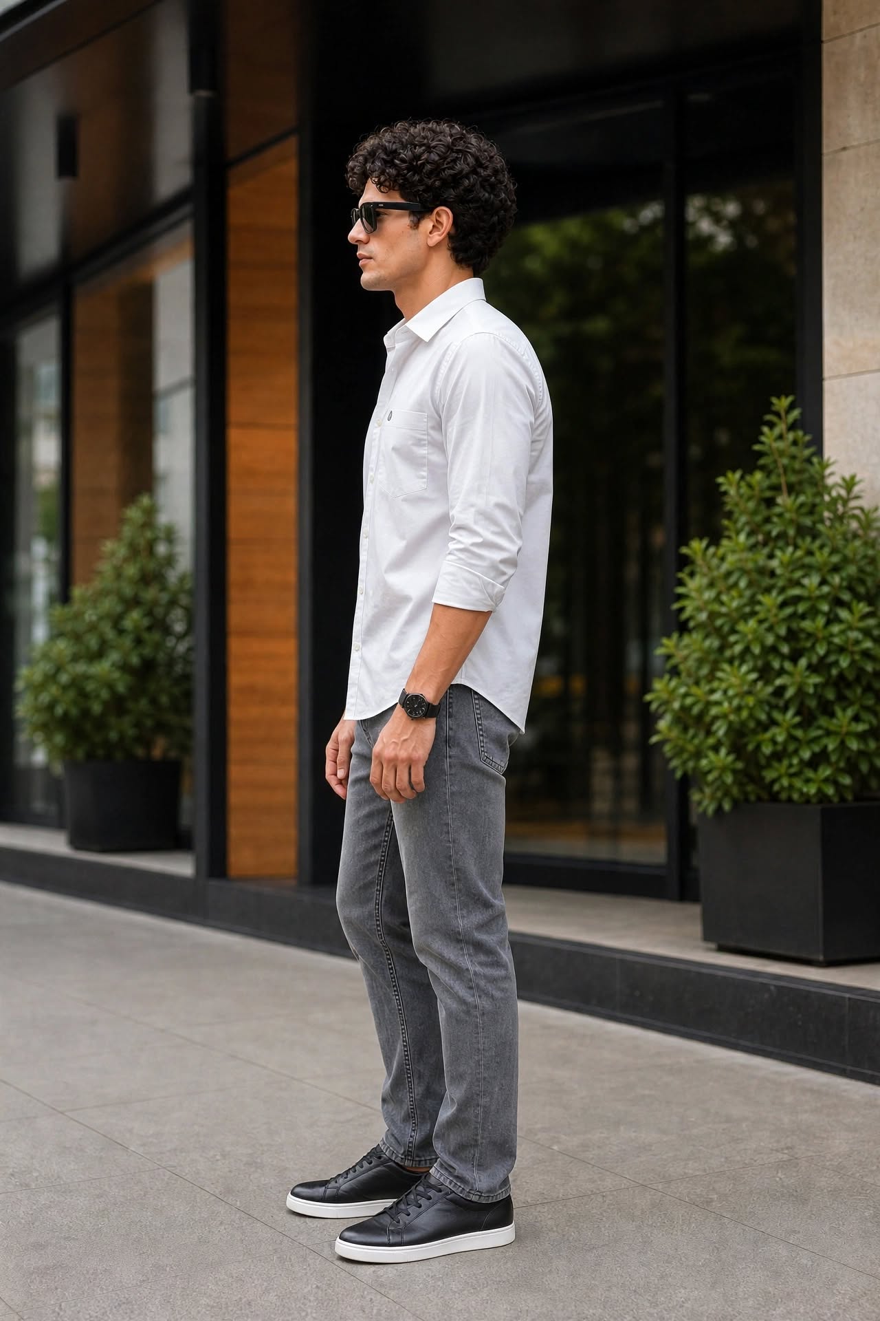 Men White Solid Casual Shirt | Full Sleeve Shirt JK-455