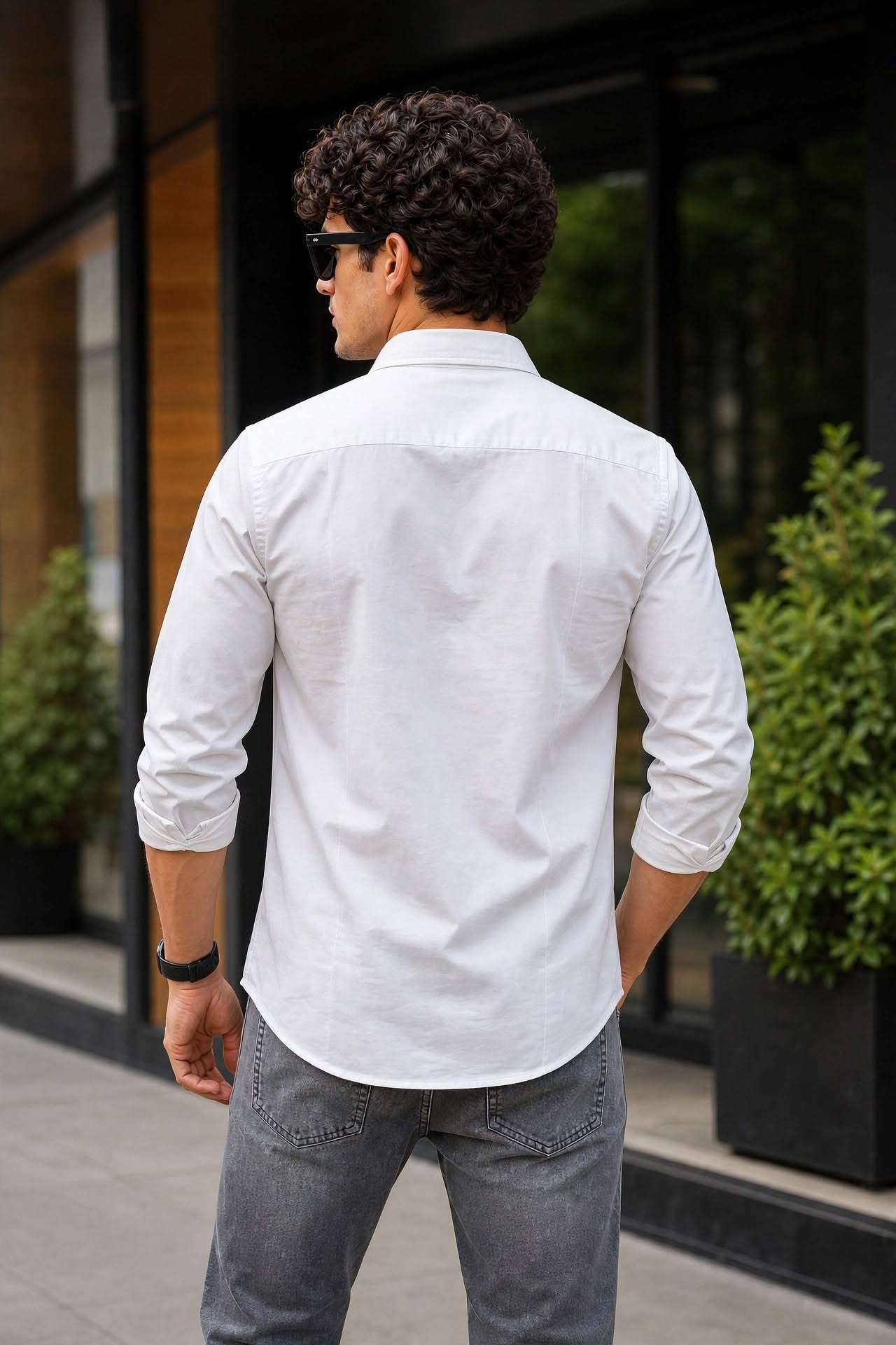 Men White Solid Casual Shirt | Full Sleeve Shirt JK-455