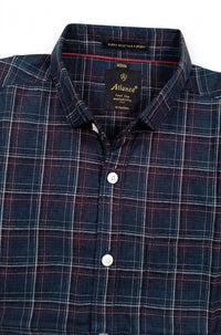Men Blue Checkered Half Sleeve Casual Shirt SGV-528-3
