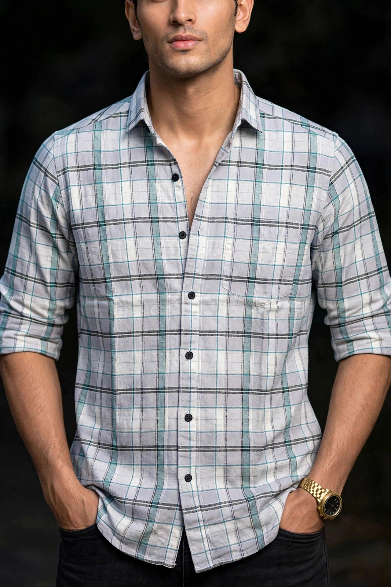 Men Pista Checkered Shirt - Casual Party & Office Wear 1089-R