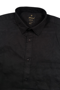 Men Black Plain Full Sleeve Casual Shirt ZDOBBY