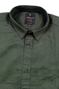 Men Green Plain Full Sleeve Casual Shirt ZDOBBY