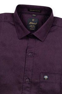 Men Wine Solid Casual Shirt | Full Sleeve Shirt JK-455