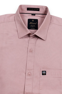 Men Rose Pink Solid Casual Shirt | Full Sleeve Shirt JK-455