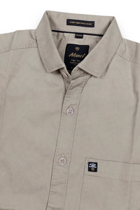 Men Khaki Solid Casual Shirt | Full Sleeve Shirt JK-455