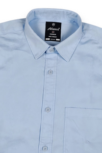 Men Deep Blue Plain Full Sleeve Casual Shirt ZDOBBY