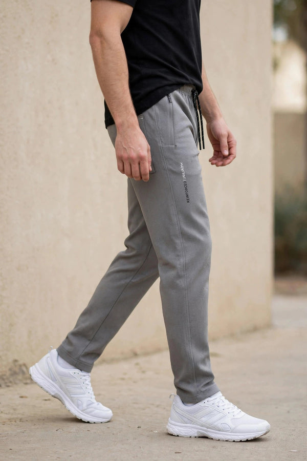 Men Grey Track Pants with Zip Pockets ST-54