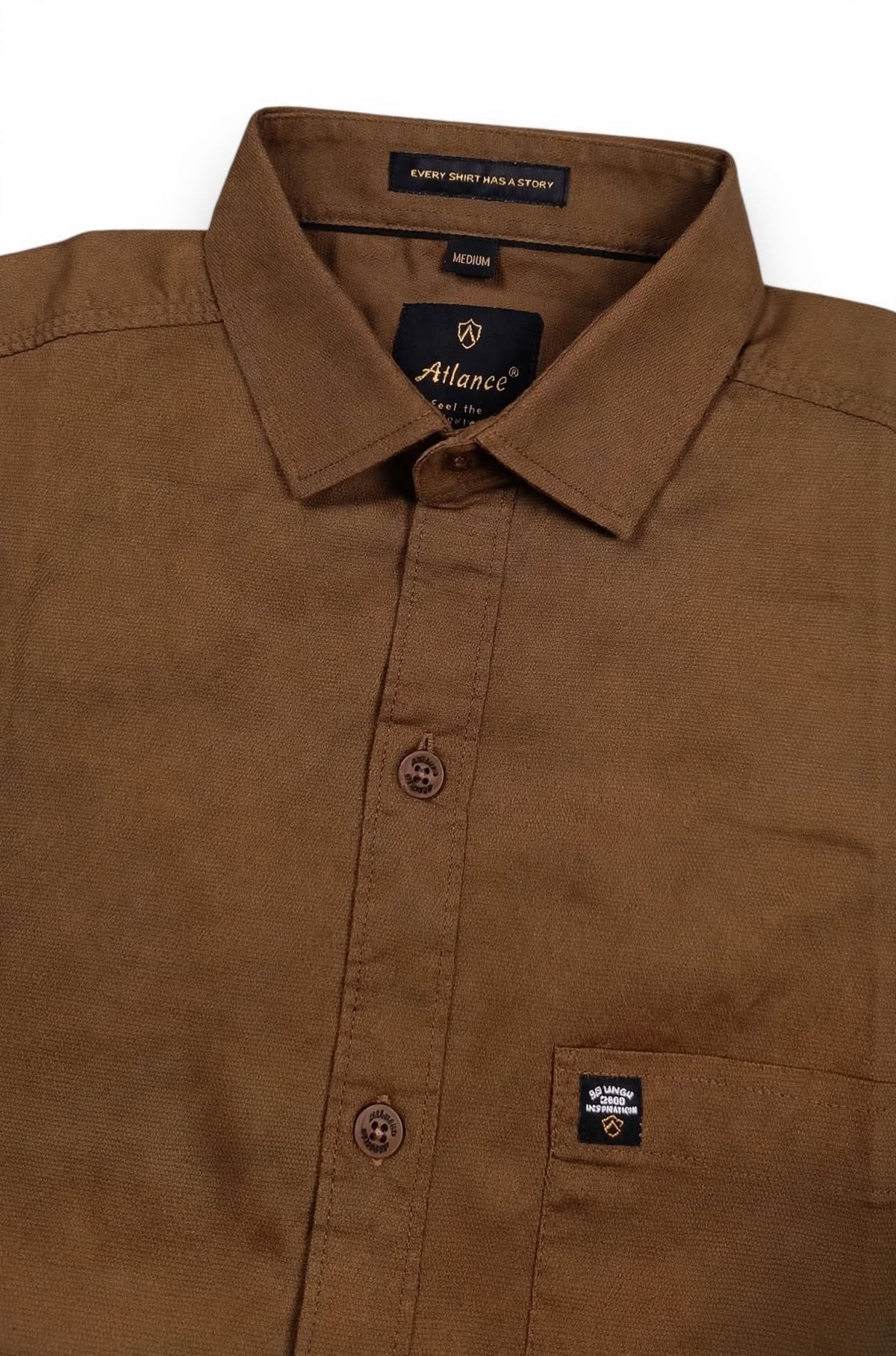 Men Dark Khakhi Solid Casual Shirt | Full Sleeve Shirt JK-455
