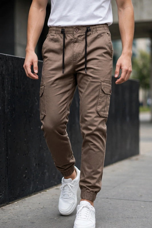 Men Chiku Cargo Jogger Pants - 6 Pocket Slim Fit P-402